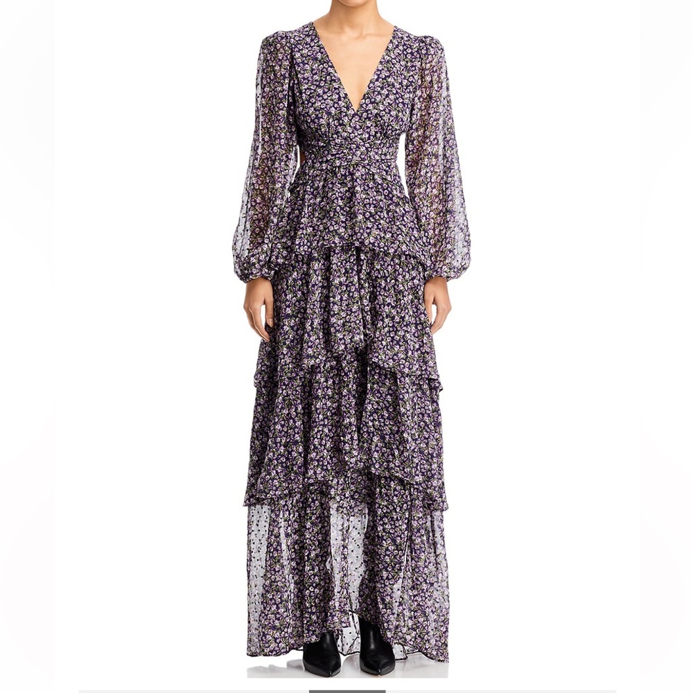 Astr Purple Floral Maxi Dress